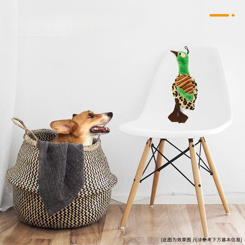 

Interesting Squeak Plush Pet Dog Toy Duck Bird Stuffing Free Puppy Interactive Cleaning Tooth Dog Chew Rope Toys