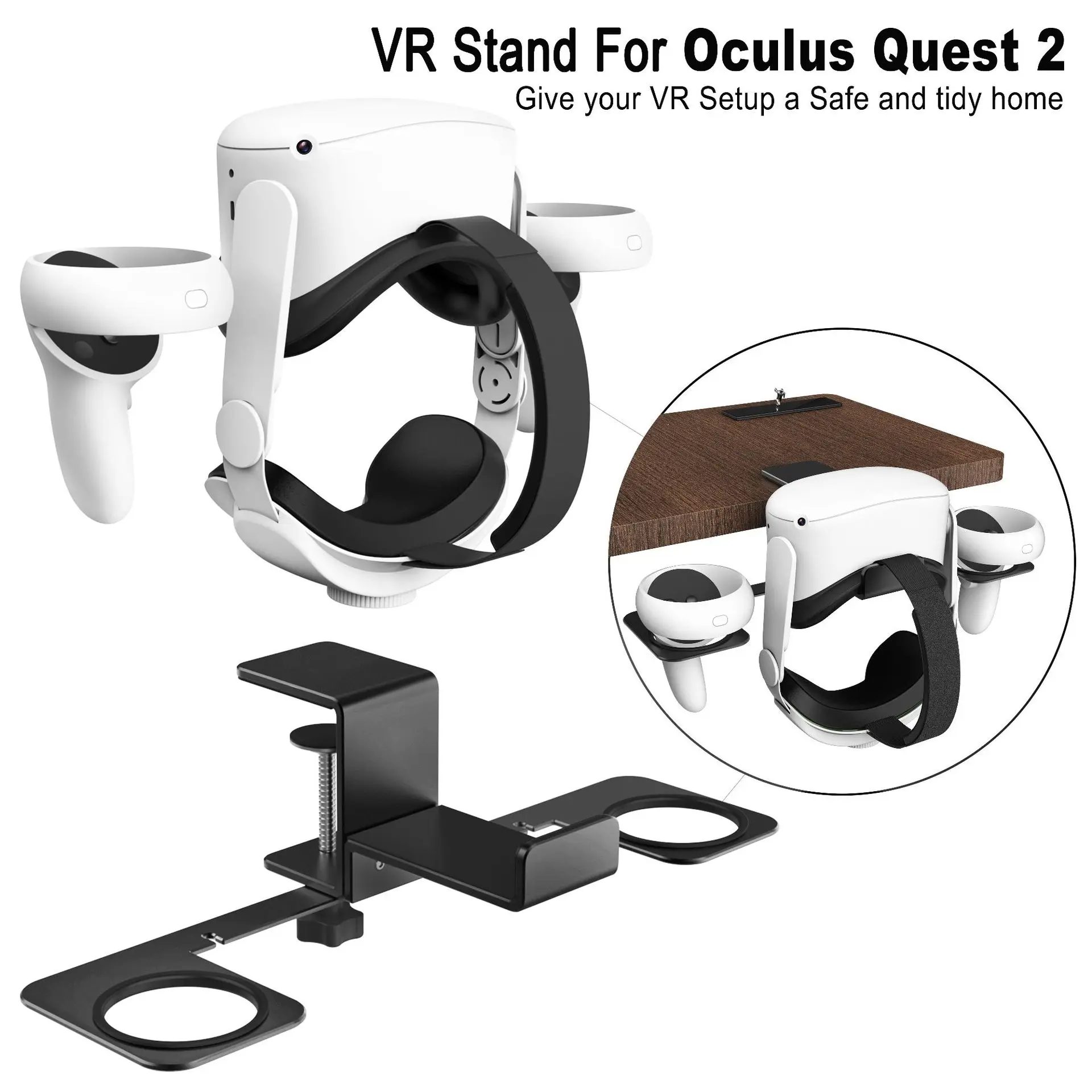 Metal VR Stand For Oculus Quest 2 VR Headset Display Holder Touch Controller Desktop Storage For Oculus Quest 2 Accessories