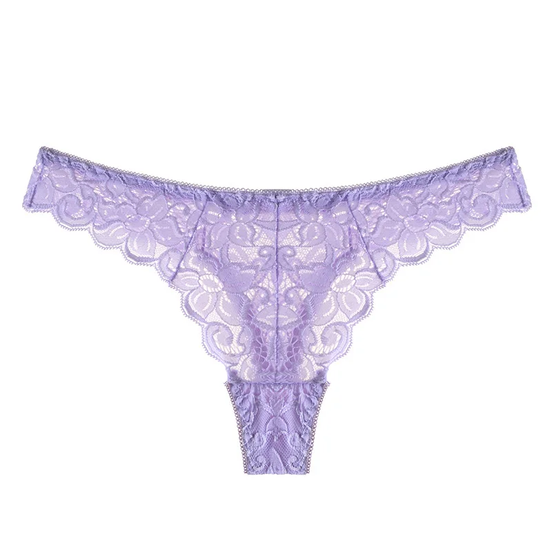 HOT 2PCS/Set M-XL Lace G-string Thong Panties for Woman Sexy Floral Underwear Transparent Women's Underpants Female Lingerie |