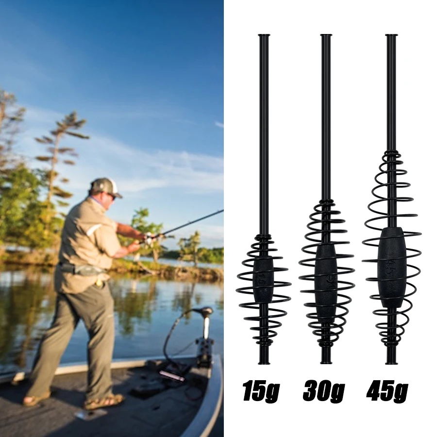 Cage à amorce lourde pour pêche de la carpe avec ressort réglable et contrepoids coulissant 15g-45g