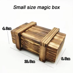 Vintage Wooden Puzzle Box with Secret Drawer - Brain Teaser & Educational Toy Gift (Small size magic box)