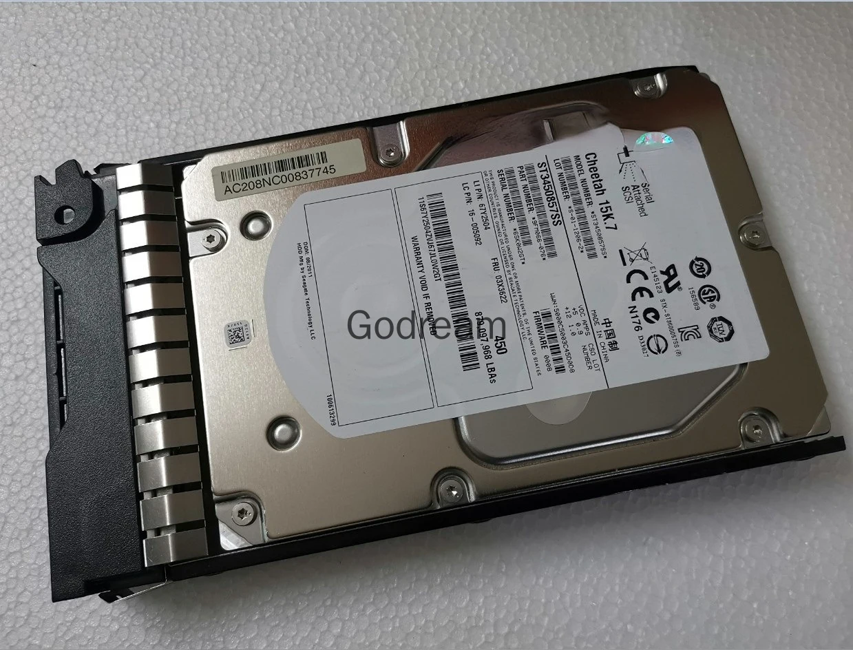 For Lenovo 67Y2504 03X3622 ST3450857SS 450G 15K 3.5 SAS server hard disk