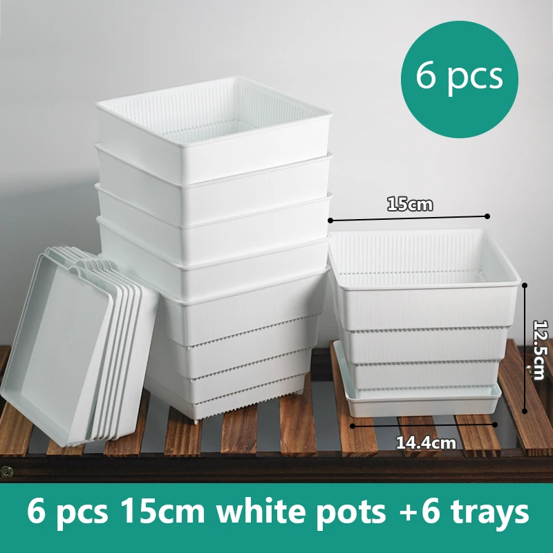 6 pcs 15cm white T