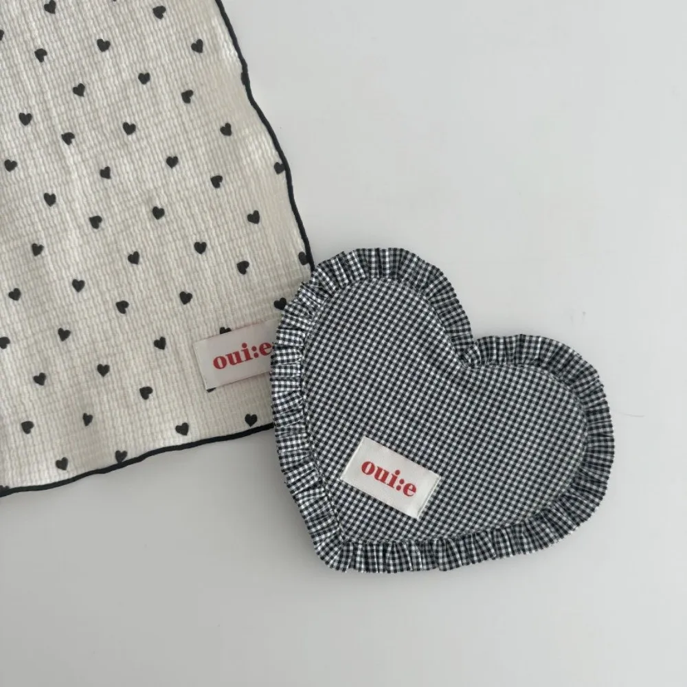 New Heart-shaped Placemats Dining Table Plaid Loving Western Food Mats Decorative Pleated Lace Water Cup Mat Home Decor - 5