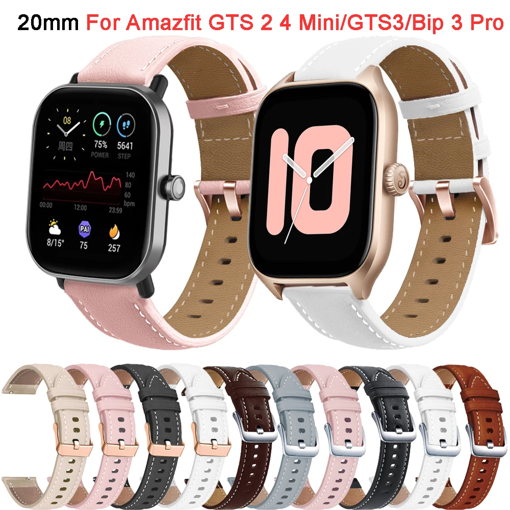

Replacement Strap For Amazfit GTS 4 2 Mini Leather Band For Amazfit GTS 3/GTS4/GTS2 Mini Bracelet Watchband 20mm Wristband