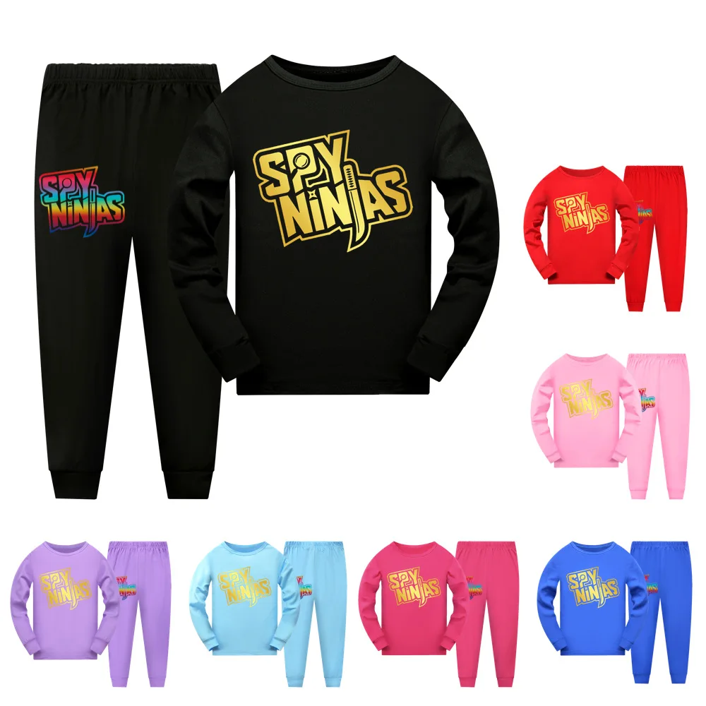 

New Kids Clothes Game SPY NINJAS Pajamas Sets Baby Girls Boys Cartoon Long Sleeve Tshirt+Pants 2pcs/set Children Casual outfit