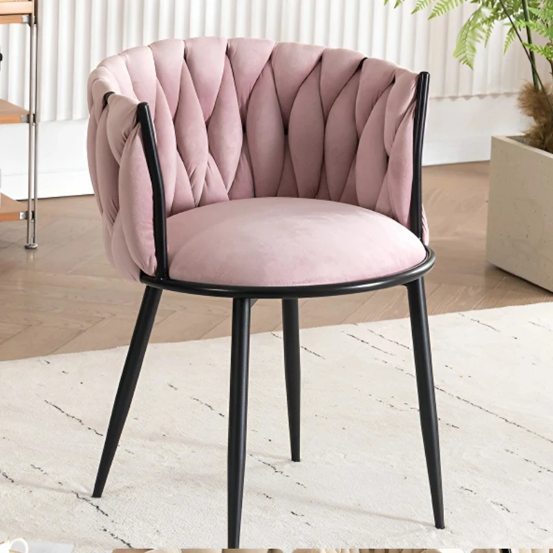 Modern Armchairs For Living Room High Grade Flannel Bar Stool Bedroom Makeup Chair Back Lift Swivel Nail Dressing Chair