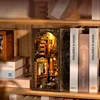 DIY Book Nook Shelf Kits Royal Steamer Store Wooden Miniature Model Kit Handmade Casa Bookend With Light Bookshelf Friends Gifts 3