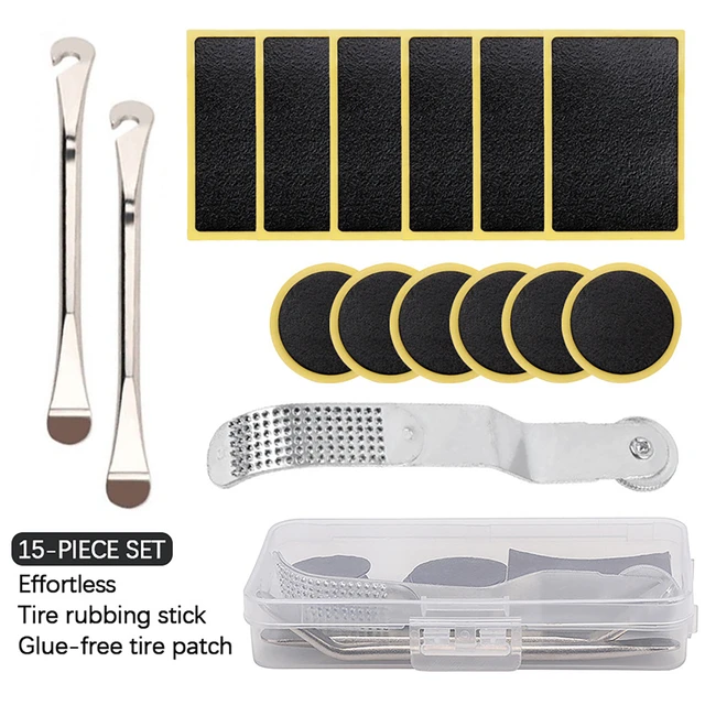 Kit de réparation de vélo avec étui portable, kit de patch IMAopathy, patchs  en caoutchouc de crevaison de tube de vélo, accessoires de vélo - AliExpress