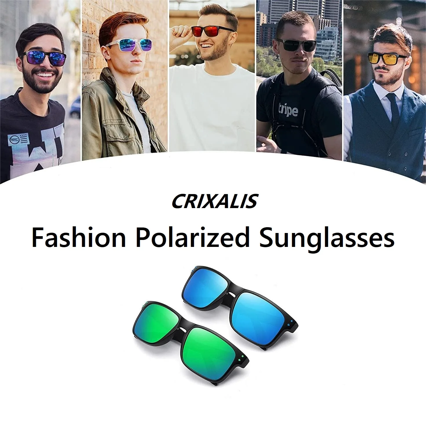 Polarized sunglasses CRIXALIS Polarized Sunglasses for Men Women Designer Driving Night Vision Sun Glasses Male Fishing UV400 zonnebril heren
