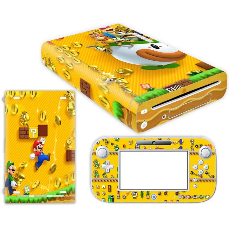 Super Luigi Mari Brothers Vinyl Cover For Nintend Wii U Console Controller Decal Game Accessories For Wii U Skin Sticker 