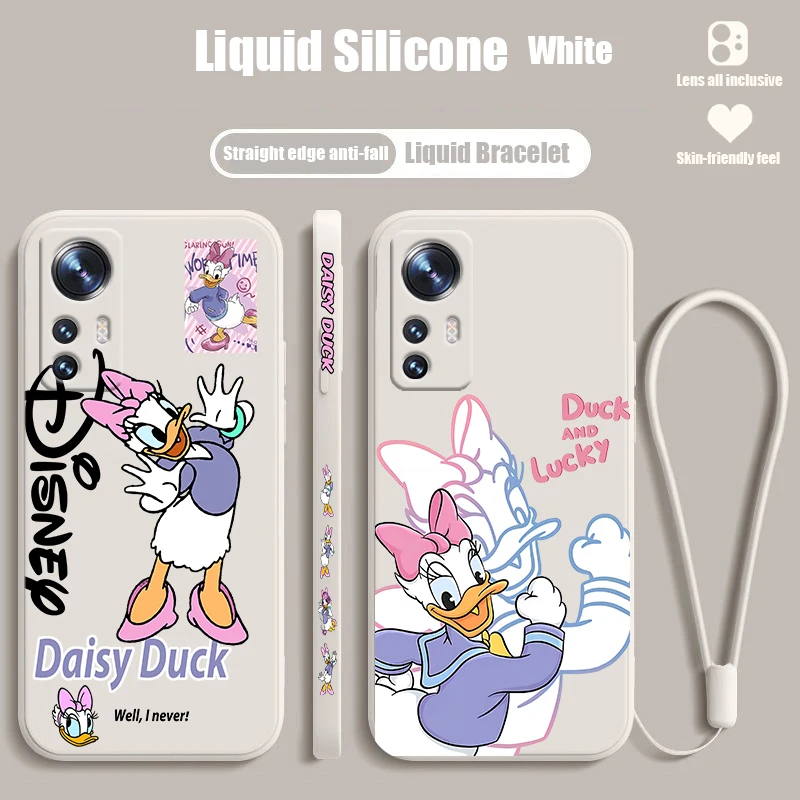 

Anime Duck Daisy Disney For Xiaomi Mi 13 Lite 12T 12 11T 11i 11 A3 10T 10 CC9E 9 Pro Ultra 5G Liquid Left Rope Phone Case