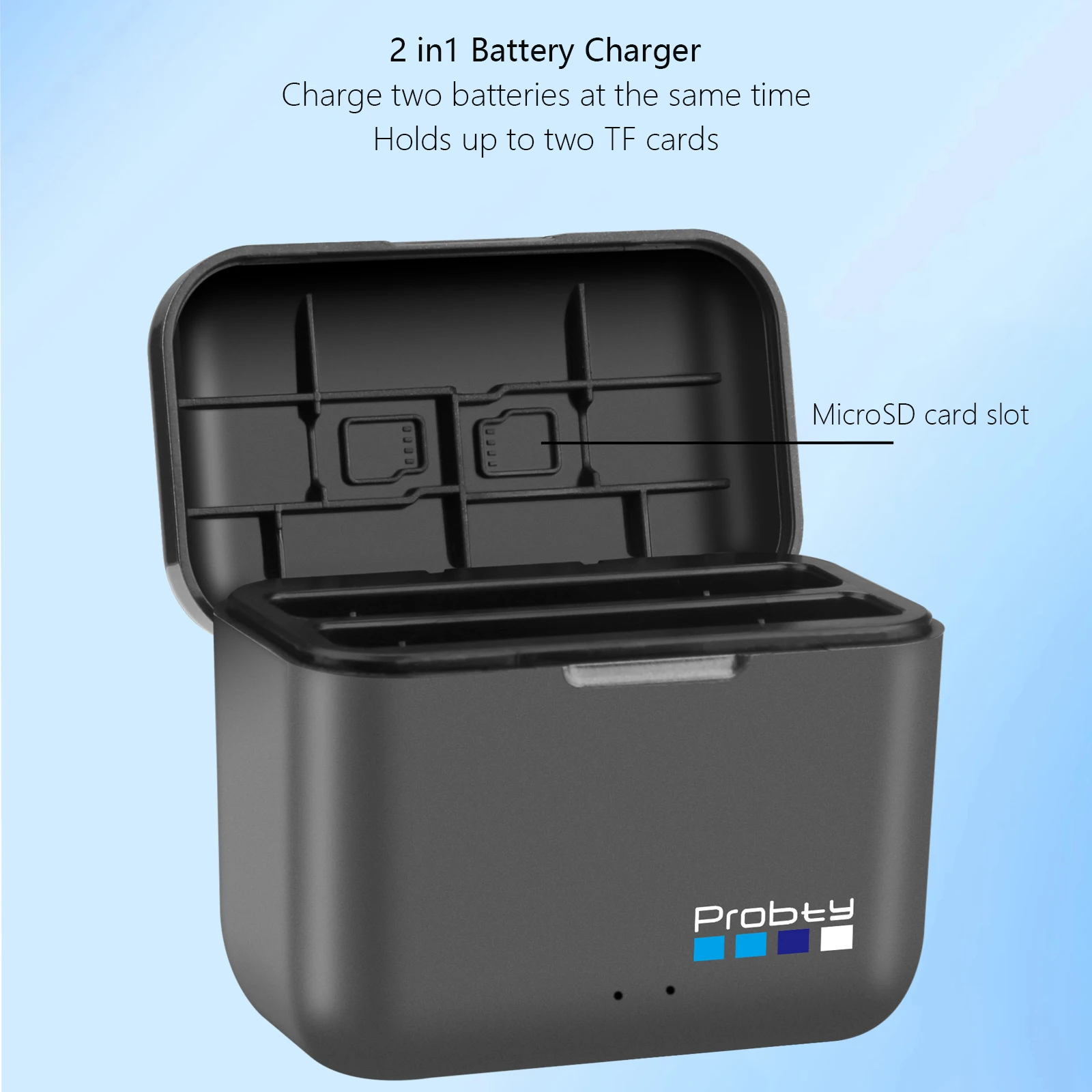 Chargeur rapide pour batterie Insta360 X4 avec câble USB-C connecté, boîtier de charge portable