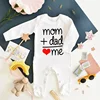 MOM+DAD=ME Print Baby Sleepsuit Long Sleeve Round Neck Infant Bodysuit  Newborn Shower Gifts Boy Girl Cute Infant Sleepsuit 1