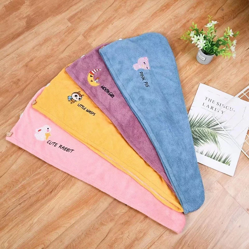 Description Picture 3 of itemWomen Soft Microfiber Towels Shower Cap Towel Bath Hats for Women Dry Hair Cap Quick Drying Soft for Lady Turban Head Girl Towel