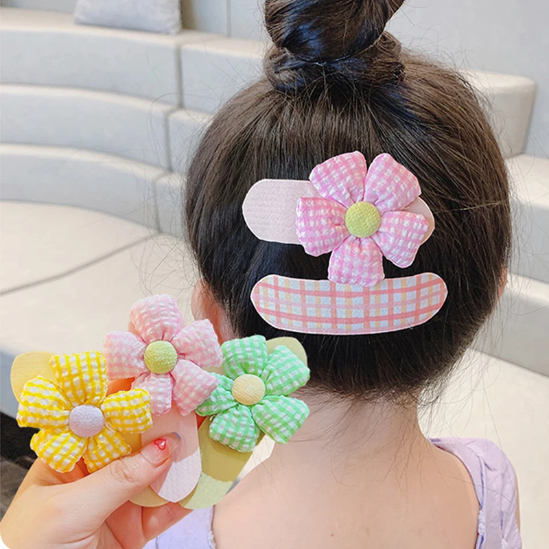 Baby Girls Cute Flower Bangs Stickers Hairpins Children Lovely Sweet Hair  Arrangement Artifact Hair Clips Kids Hair Accessories - Hair Clip -  AliExpress