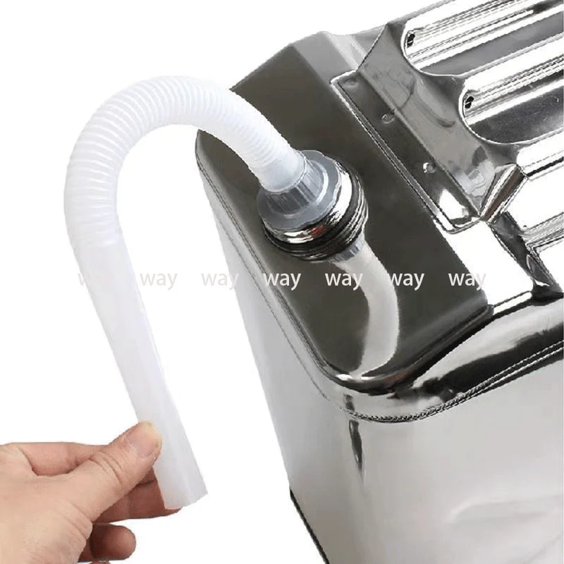 15L-40L Litres 201 Stainless Steel Fuel Tank Petrol Storage Oil Jerrycan Gas Can Car Motorbike Truck Car Fuel-jugs with Oil Pipe
