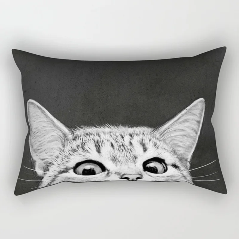 Beauty Cats Funny Dogs Animal Pattern Pillow Cases Short Plush High Quality Rectangle Thick Pillow Case Covers Size 50cm By 30cm 2