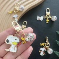 Snoopy Dog Keychain Cartoon Pendant Jewelry Fashion Car Bag Charms Key Ring Kids Gift Accessory