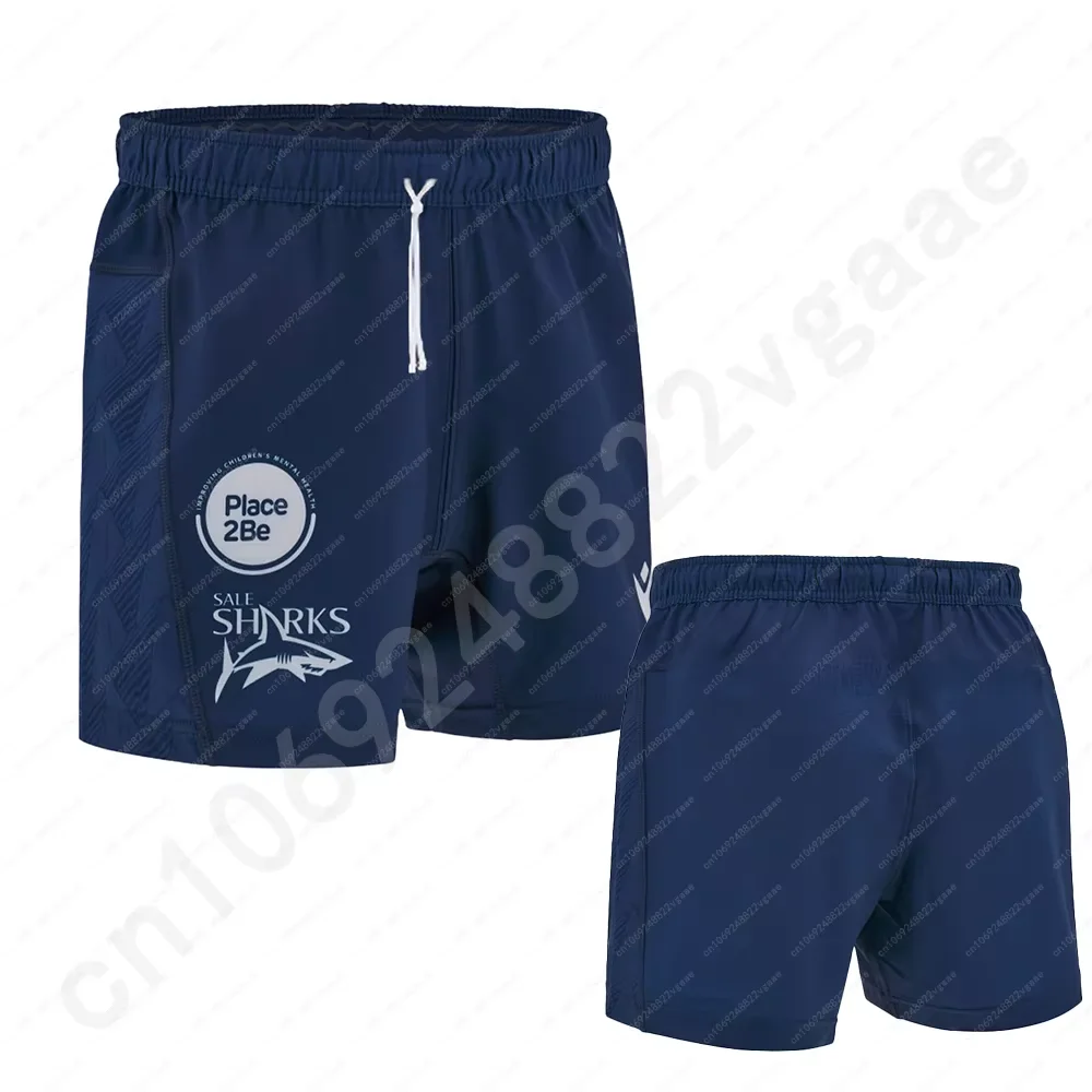 Rugby Jersey Men T Shirt Team Boys Tee Home Top Trousers Shorts Training Adults Sharks Home Match Pants