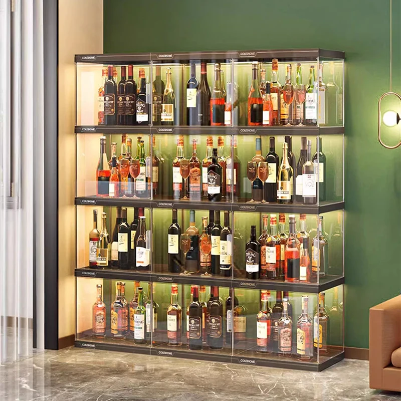 Metal Liquor Shelf Wine Rack Corner Display Storage Modern Restaurant Bar Cabinet Drink Holder Cellar Stojak Na Wino Furniture