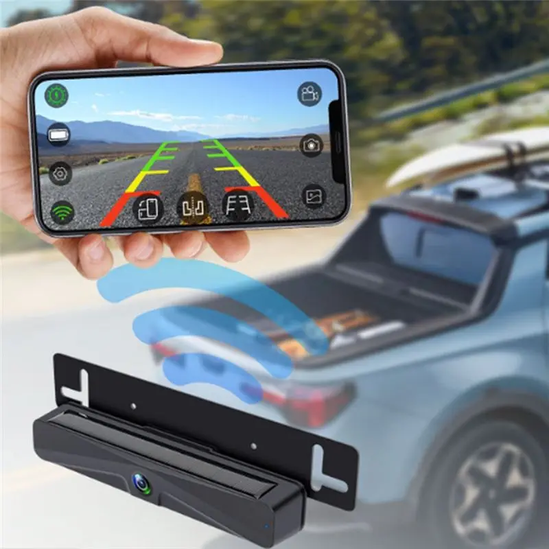 Telecamera Posteriore per Auto 1080P, Telecamera di Retromarcia a Energia Solare, Telecamera Wireless per Auto con App - immagine 2