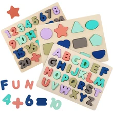 

Montessori Puzzle Alphabet Numbers Building Blocks Puzzle Educational Toys Toddlers Kids Teaching Material Birthday Gifts