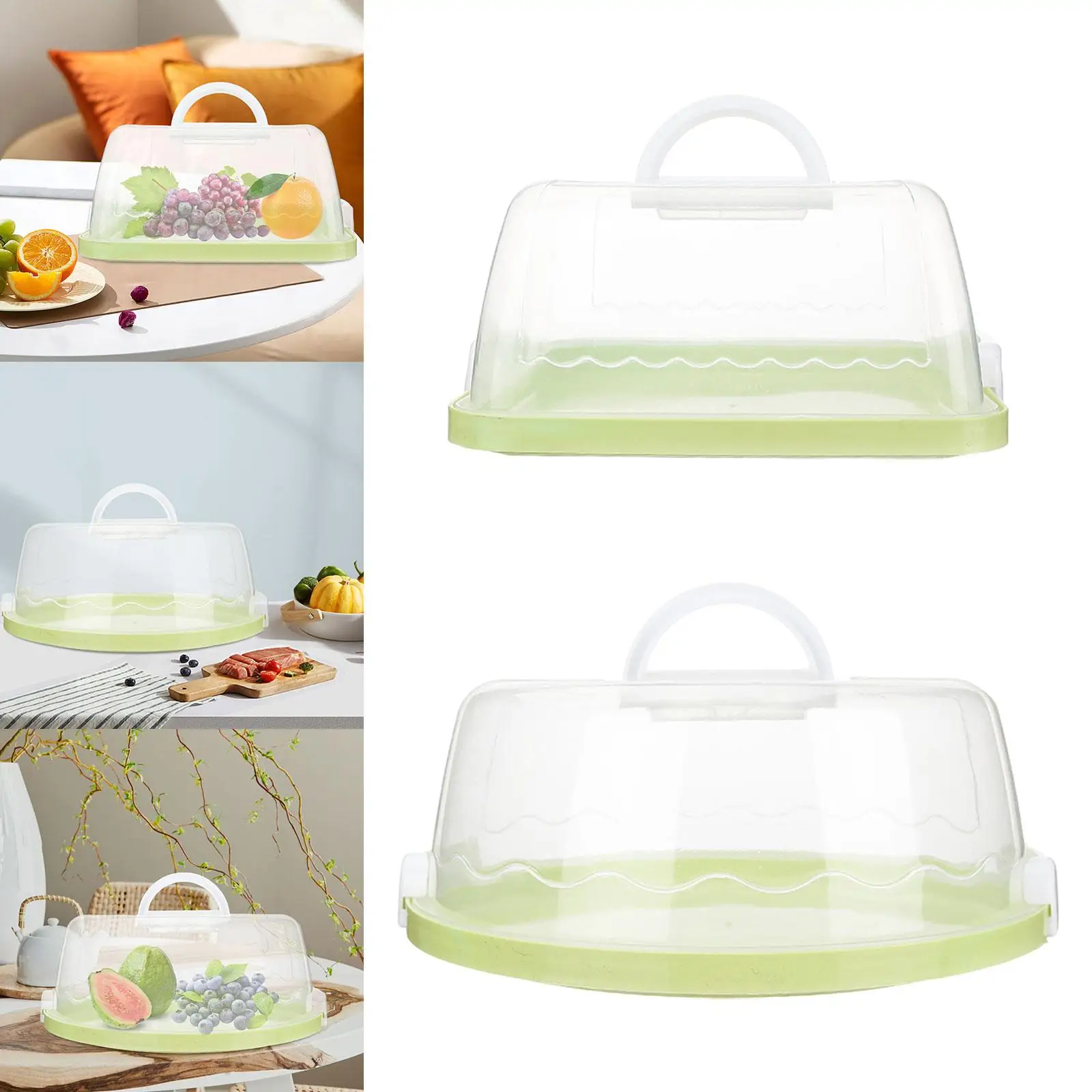 Pie Cake Carrier with Lid Multipurpose Muffin Tart Cookie Dessert Keeper Cake Stand for Picnic Party Cookies Cupcake Kitchen 4