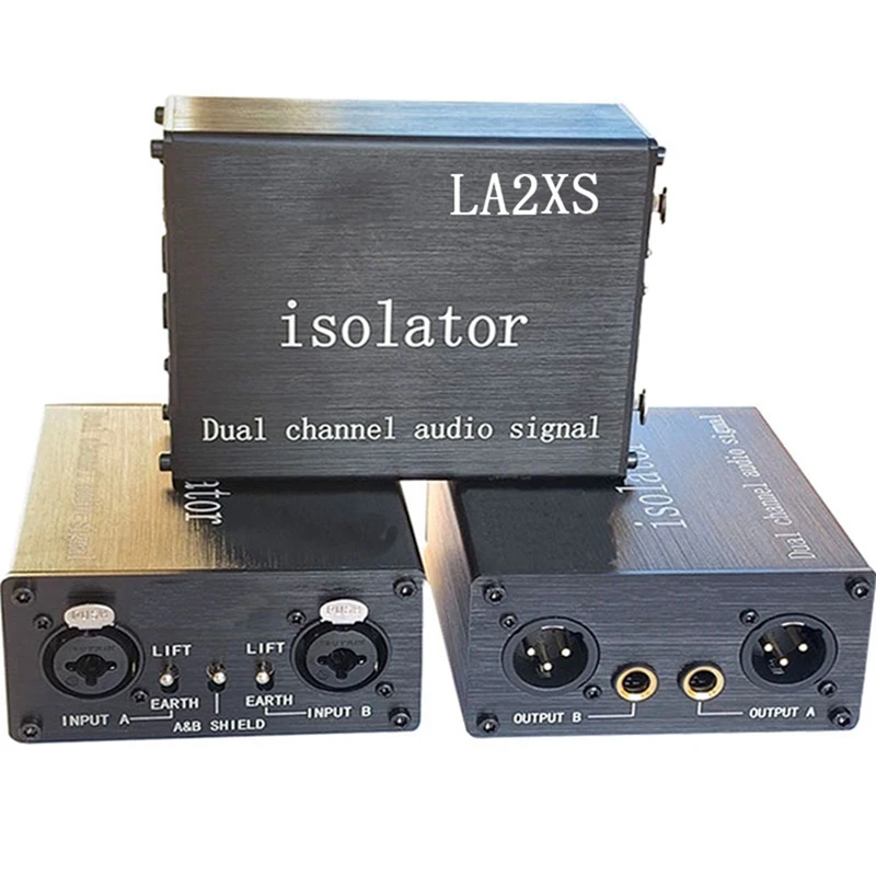 1Pcs Audio Signal Isolator Eliminates Current Noise Dual-Channel 6.5 XLR Mixer Audio Isolator LA2XS 4