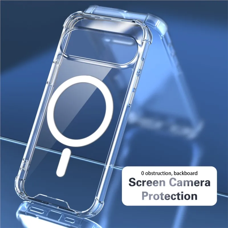 Luxury Magnetic Wireless Charging Shockproof Transparent Bumper Case Cover