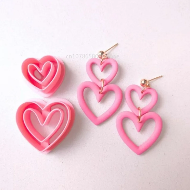Polymer Clay Cutters Valentine's Day Dainty Cutout Heart Lock & Key Coquette Clay Earring Making Tools
