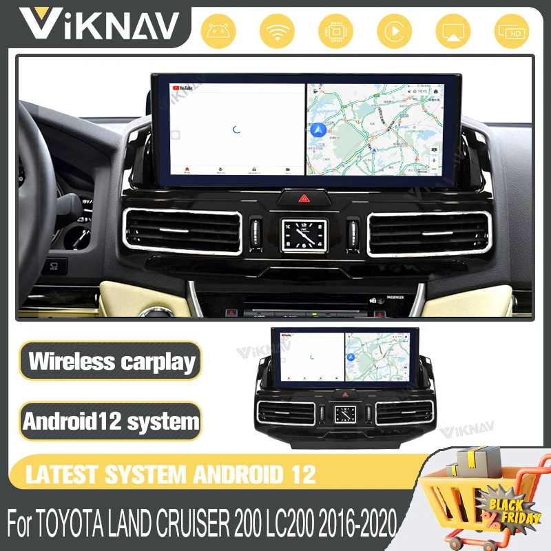 

Android 12 Car Radio For TOYOTA LAND CRUISER 200 LC200 2016-2020 Anti-Glare GPS Navigation Touch Screen DVD Multimedia Player