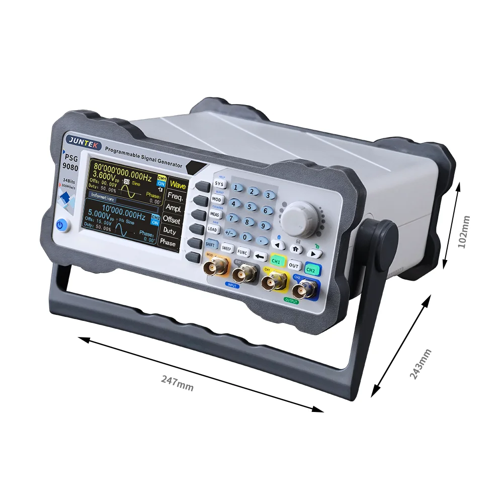 JUNTEK PSG9080 80MHz Dual Channel Programmable Function Arbitrary Wave Generator Signal Source 5