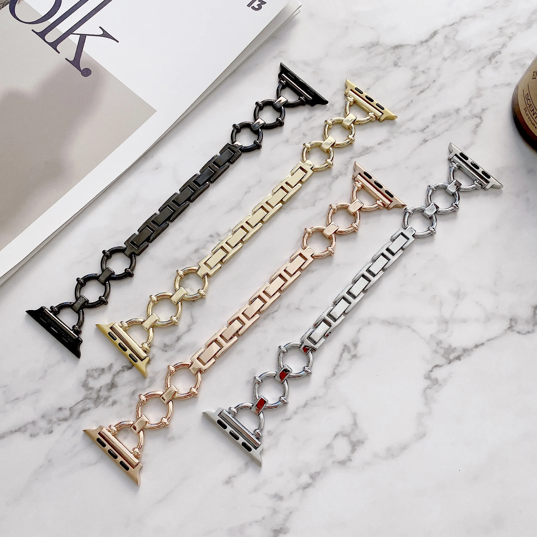 Cinturino In Metallo Per Apple Watch 6 5 4 3 2 Se 40Mm 42Mm 44Mm Nuovi Accessori Per Cinturini Per Braccialetti Per Apple Watch 8 7 41Mm 44Mm Ultra 49