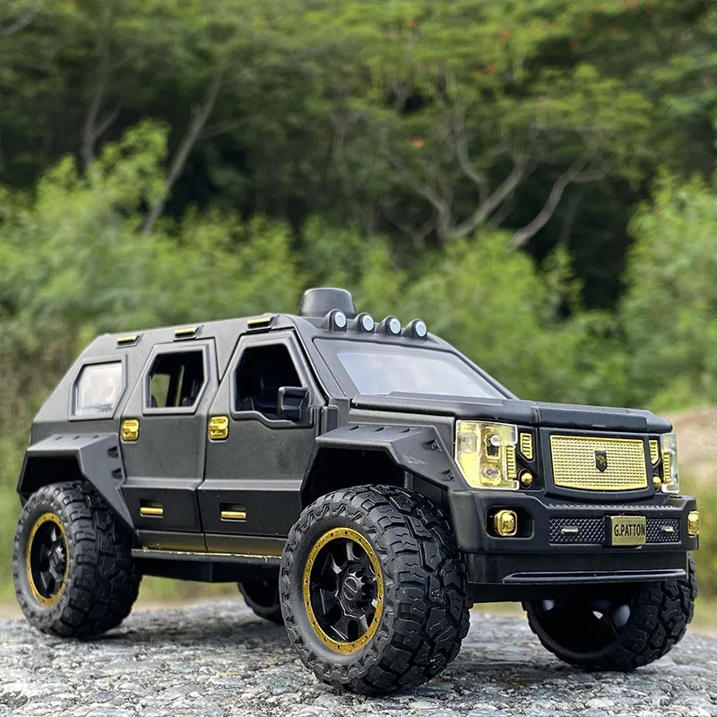 1:24 G.PATTON Car with acousto-optic Model Alloy Car Die Cast Toy Car Model Pull Back Children's Toy Collectibles A307 3