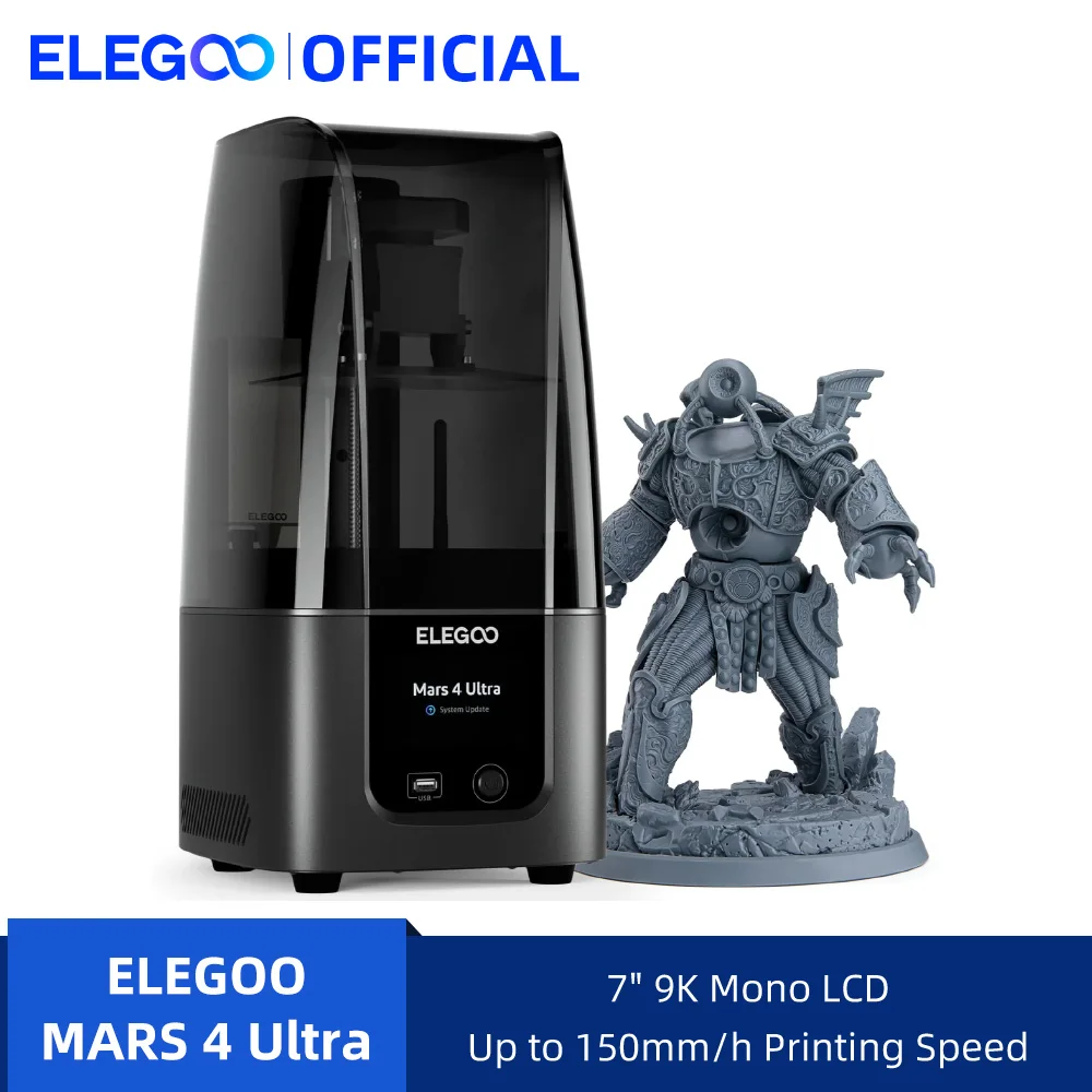 Elegoo mars 4 ultra 9k mono msla impressora 3d com 7 9k lcd velocidade