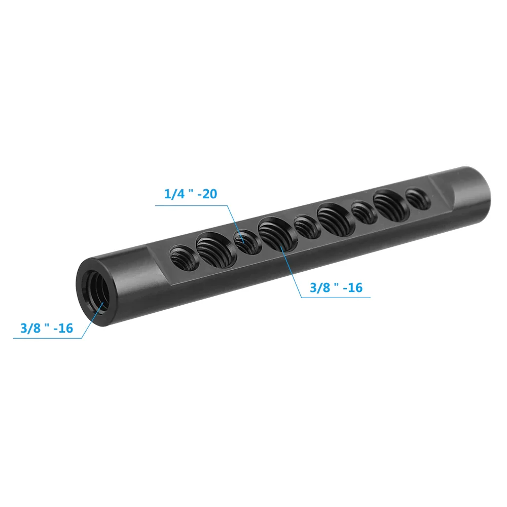 15mm Aluminum Cheese Rods Multiple Lengths with Internal 3/8" Mounting Points On Either End
