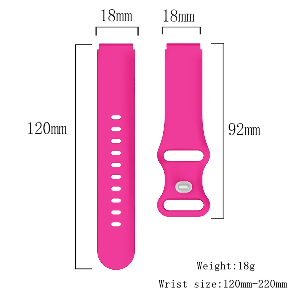 Colorful 18mm Soft Bow Buckle Wristband Strap