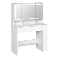 WOLTU 1 компл. туалетный столик для макияжа с регулируемым светодиодным зеркалом, 3-х уровневые боковые полки, комод для спальни, органайзер для ювелирных изделий — изображение 2