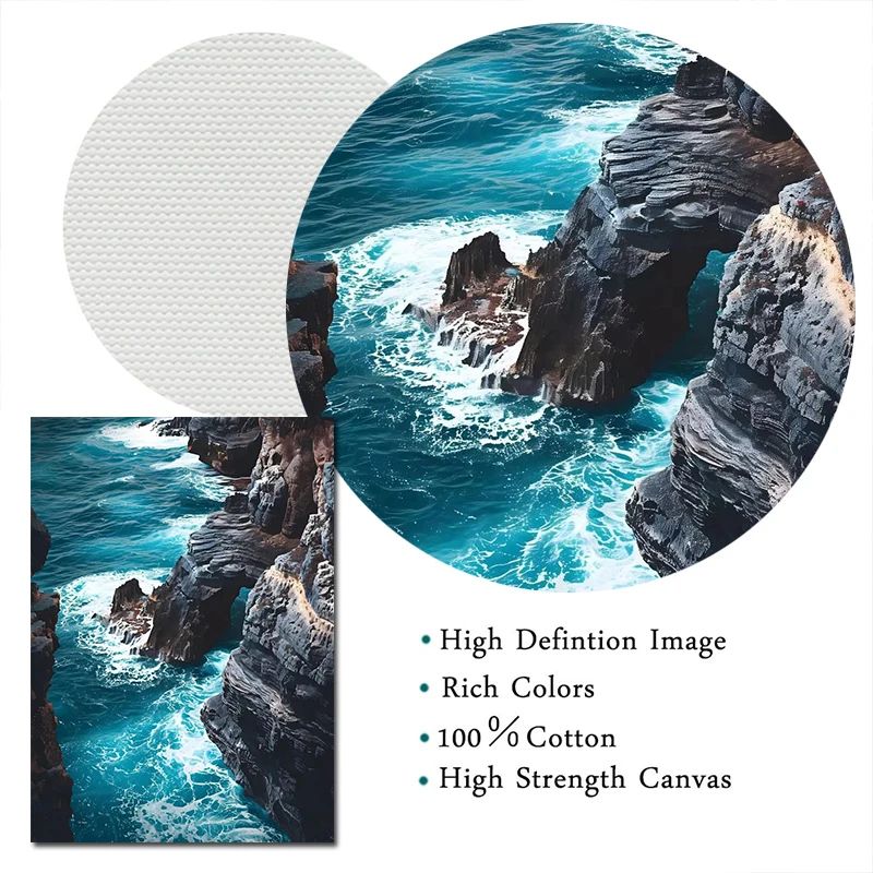 Natural Scenery Landscape Canvas Art: Sea, Mountains, and Rivers Poster