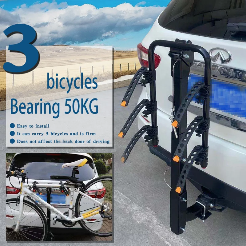 Portabicicletas coche SUV, para 3 bicicletas con capacidad máxima de 50kg, novedad| | - AliExpress