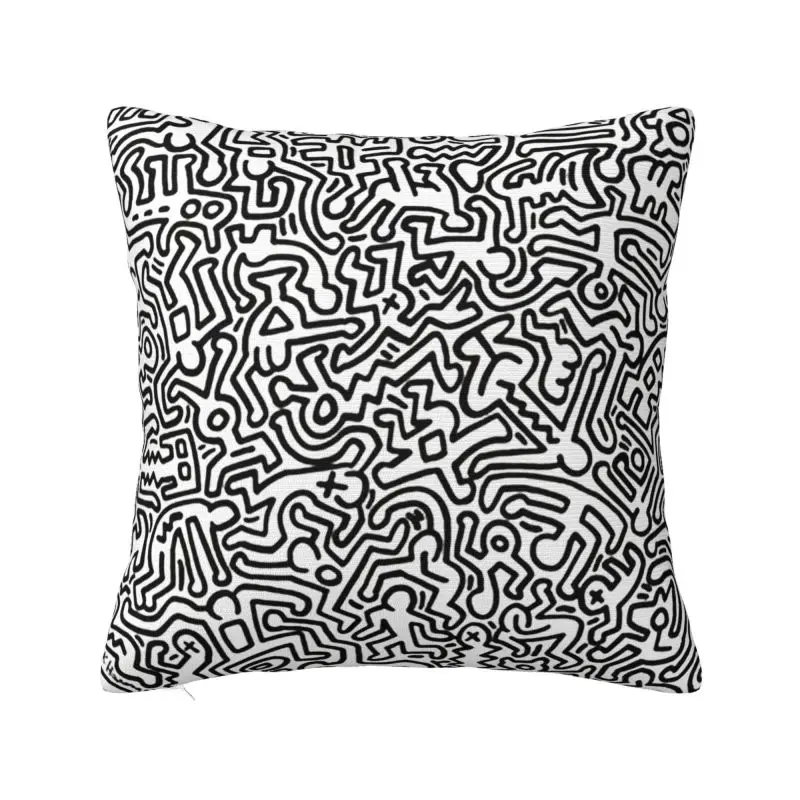 

Nordic Style Haring Graffiti Art Cushion Covers 45x45cm Soft dance Abstract Geometric Throw Pillow for Sofa Square Pillowcase