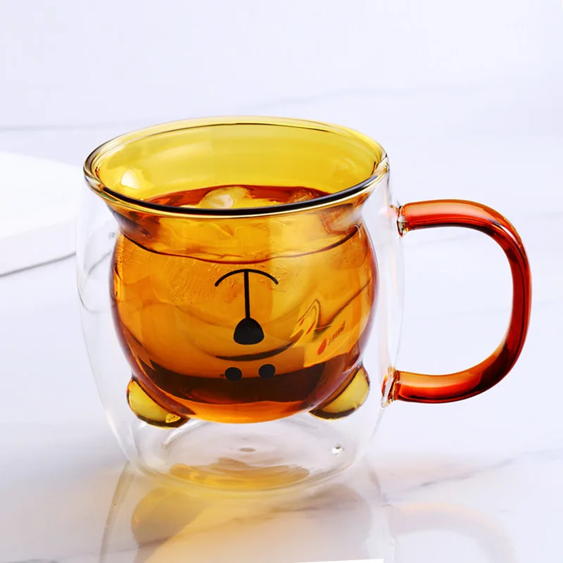 Patelai 3-Piece Bear Double Wall Insulated Glass Mugs - 250ml Capacity, Cute Espresso Cups, Gift Set - View #7