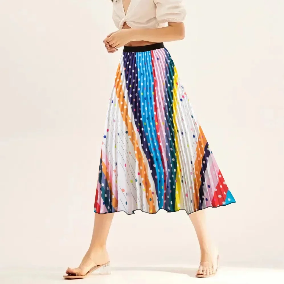 

Wearing Rainbow Dot Women's Mid Length Skirt