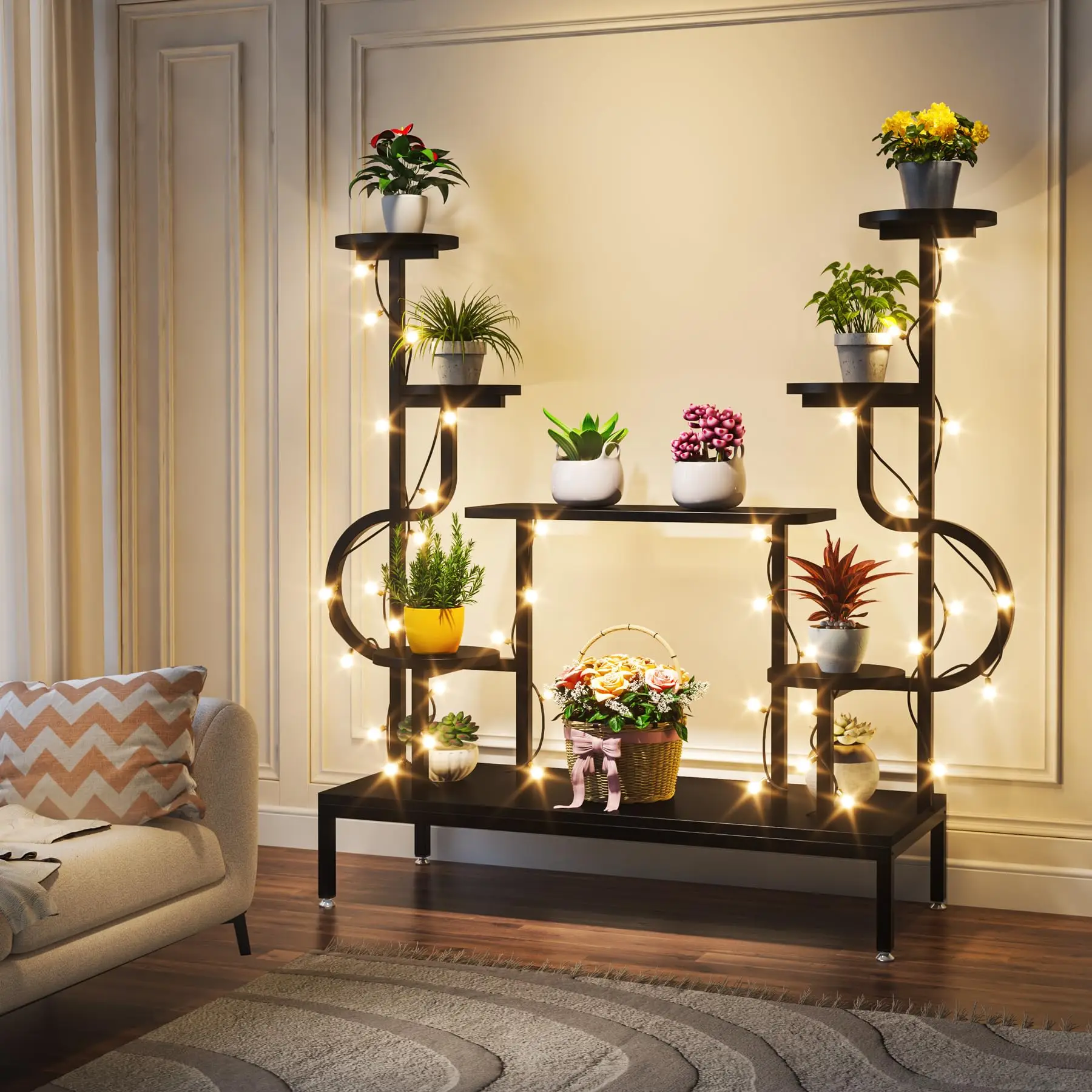 8-Tier Metal Plant Stand for Multiple Plants