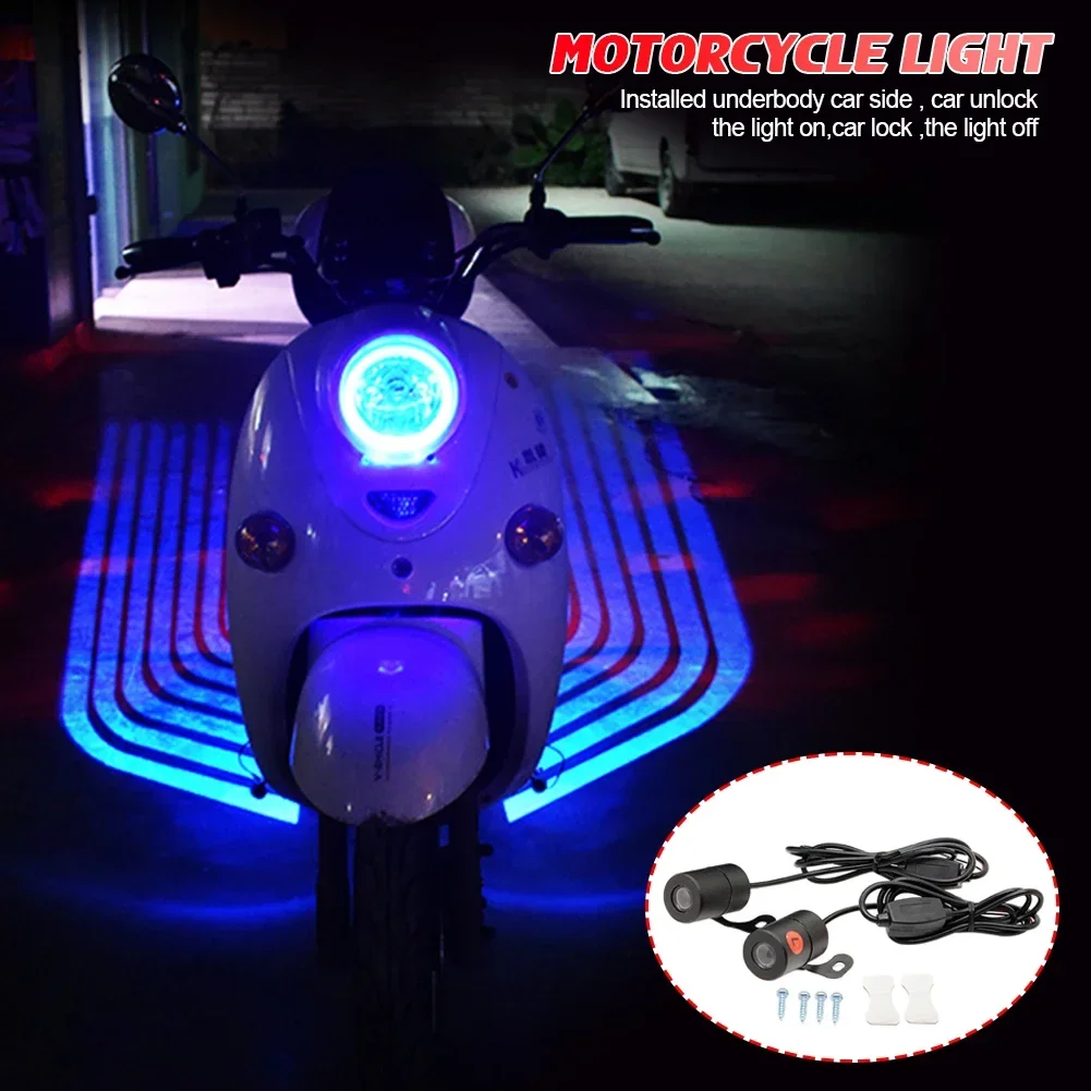 Motorcycle LED Lights Motorcycle Accessories 2PCS Motorcycle LED Lamps Welcome Door Courtesy Light