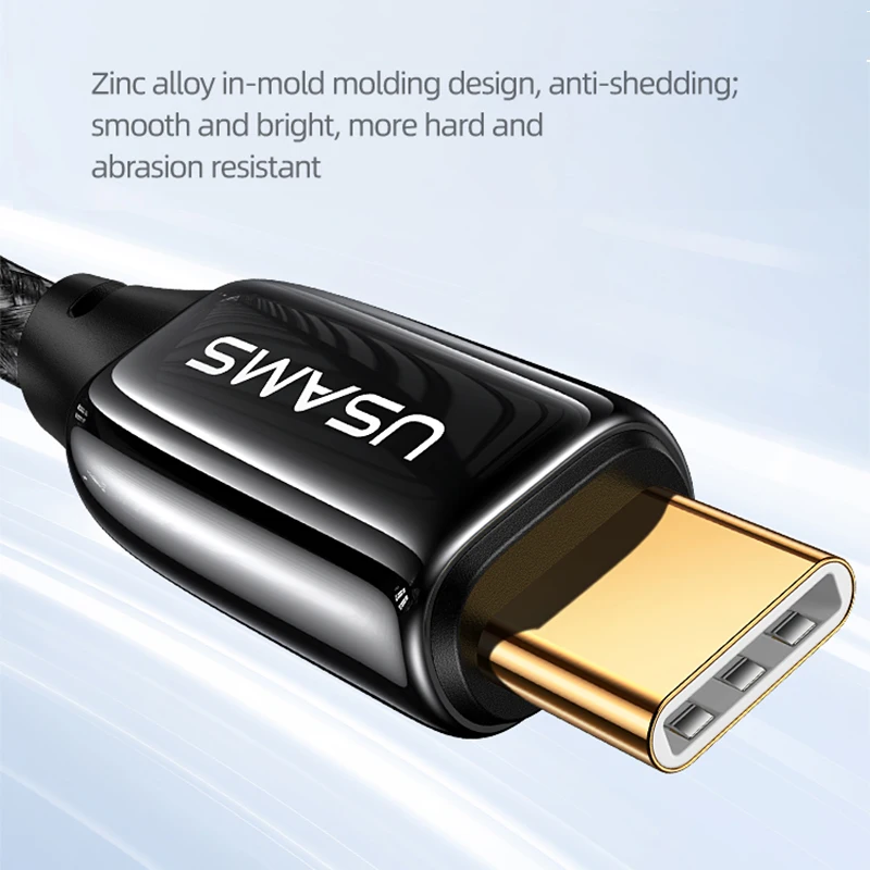 USAMS-Cable USB tipo C a tipo C para móvil, cargador de carga rápida de  100W con pantalla LED, compatible con iPhone 15 Pro Max, Macbook, iPad y  Xiaomi, U78 - AliExpress