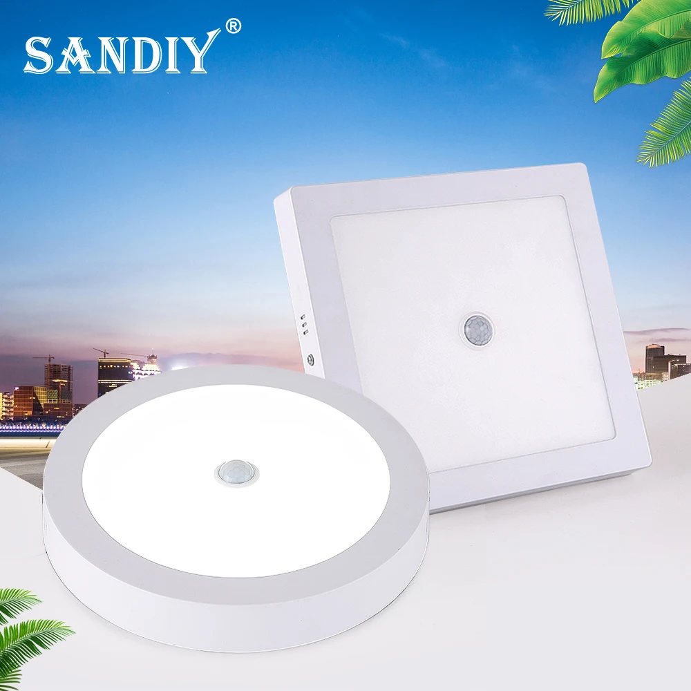 Ceiling Lights Motion Sensor LED Panel Lights Smart Ceiling Lamp 6W 12W 24W Sf5c3d25dd313489cb4bcf37e62bd73bar