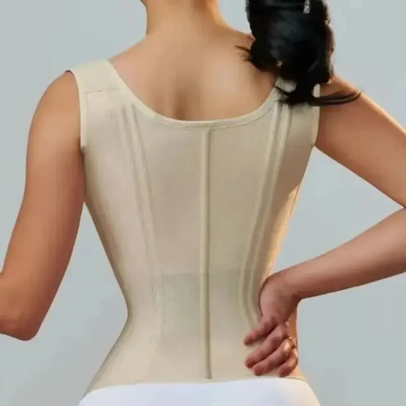 Women Double Compression Waist Trainer Vest Corset Bone Adjustable Zipper Hook-eyes Flat Belly Body Shaper Fajas Modeling Belt