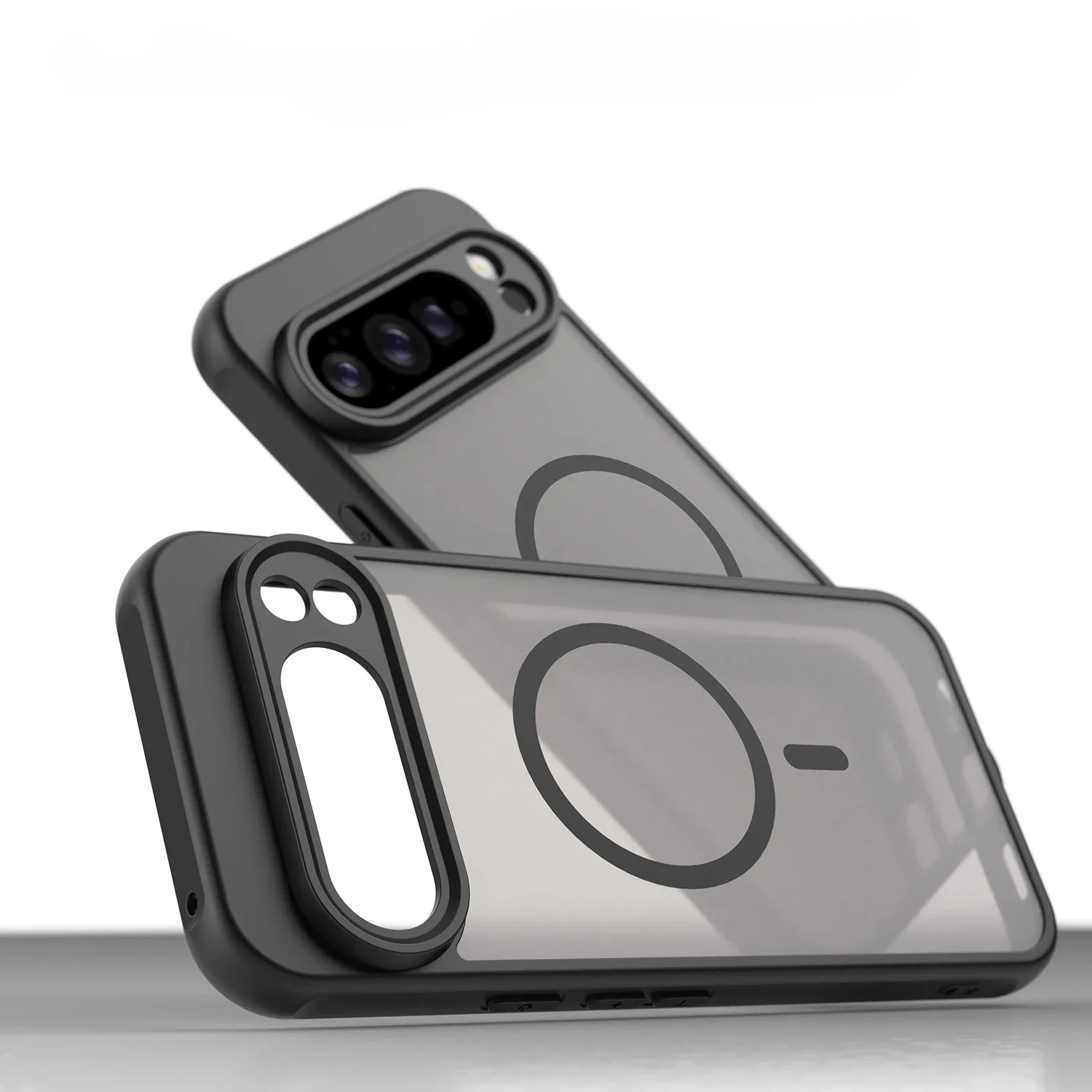 Magnetic Charging Matte Clear Shockproof Phone Case - Translucent Frosted Cover